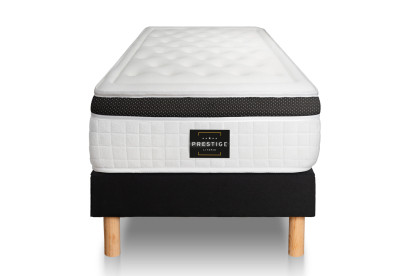 Ensemble Matelas Sommier 90x190 cm - Sommier Noir (en kit) - Privilège