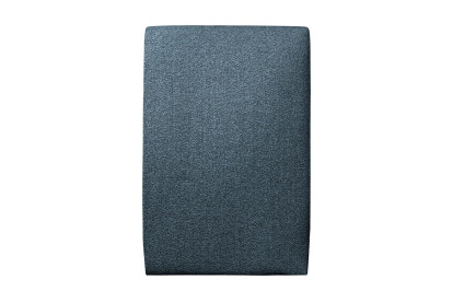 Lit 90x200 cm - Sommier tapissier H29 cm + tête de lit tapissée - Tissu Bouclette Bleu