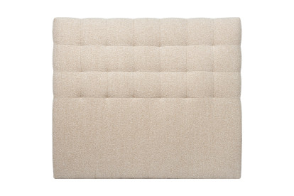 Tête de lit 200 cm Capitonnée - Tissu Bouclette Beige Clair