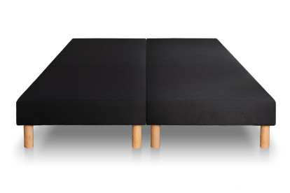 Pack lit complet 160x200 cm - Matelas + 2 Sommiers noirs + 2 oreillers + Couette - Supérieur