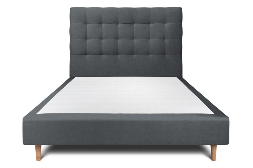 Lit 150x190 cm avec Tête de lit capitonnée - Tissu Velours