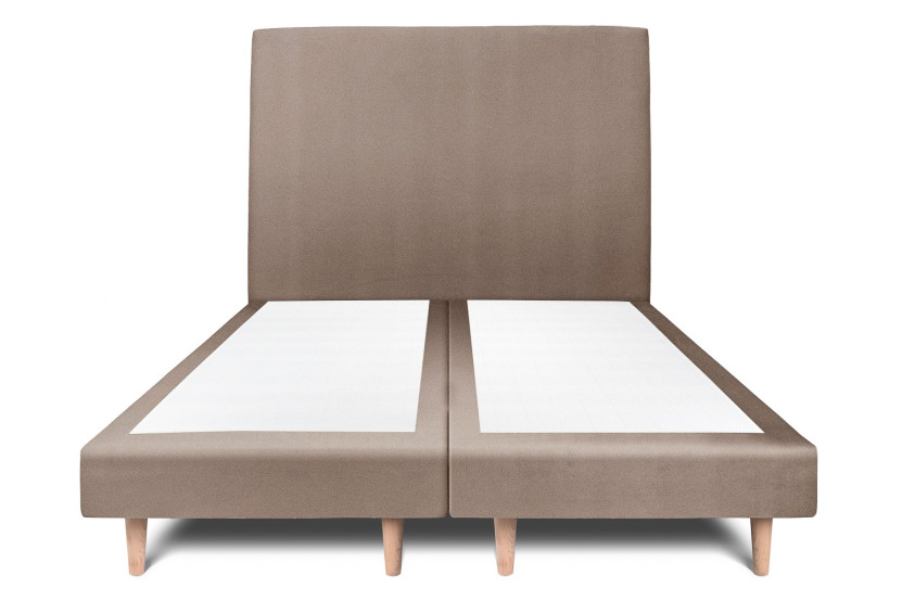 Lit 2x80x200 cm avec Tête de lit tapissée - Tissu Velours