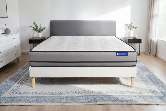 Ensemble Matelas Sommier 140x200 cm - Sommier Blanc (en kit) - Actilatex Night