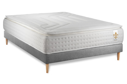 Ensemble Matelas Sommier 180x200 cm - Sommier Gris (en kit) - Vingt-Quatre PLUS