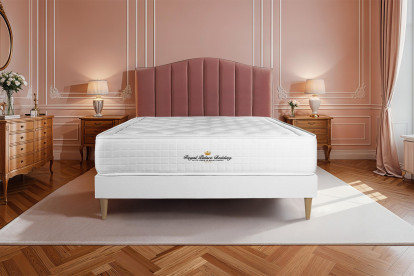 Ensemble Matelas Sommier 140x190 cm - Sommier Blanc (déjà monté) - Buckingham