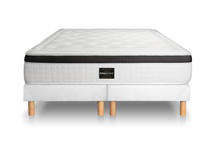 Ensemble Matelas Sommier 200x200 cm - 2 Sommiers Blancs (déjà monté) - Privilège