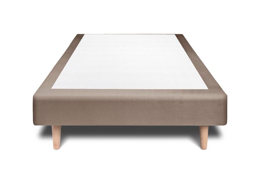 Lit 90x190 cm avec Tête de lit tapissée - Tissu Velours