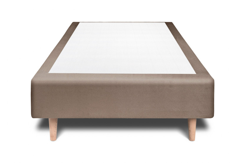 Lit 90x200 cm avec Tête de lit capitonnée - Tissu Velours
