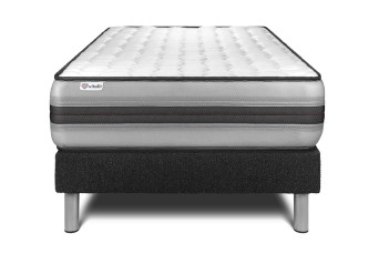 Ensemble Matelas Sommier 90x200 cm - Sommier Noir (déjà monté) - Vitalpower Recover