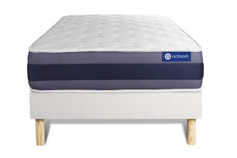 Ensemble Matelas Sommier 90x200 cm - Sommier Blanc (en kit) - Actiflex Morpho