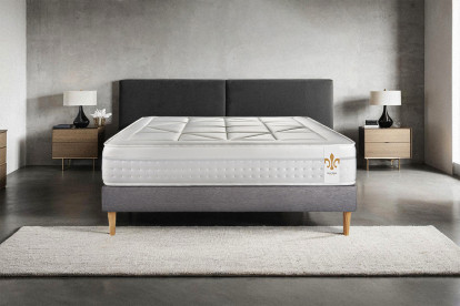 Ensemble Matelas Sommier 140x200 cm - Sommier Gris (déjà monté) - Vingt-Huit