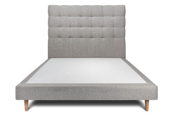 Lit 150x190 cm avec Tête de lit capitonnée - Tissu Bouclette