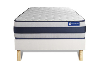 Ensemble Matelas Sommier 90x200 cm - Sommier Blanc (en kit) - Actilatex Ergo