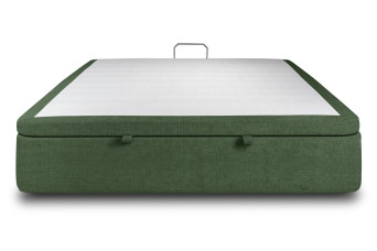 Sommier Coffre 140x190 cm - Toile nattée  - Vert kaki