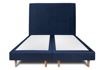 Lit 2x100x200 cm avec Tête de lit tapissée - Tissu Velours