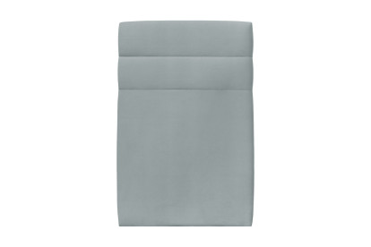 Lit 90x200 cm - Sommier à lattes H29 cm + tête de lit à lignes - Tissu Velours Gris Bleuté