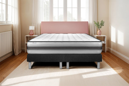 Ensemble Matelas Sommier 180x200 cm - 2 Sommiers Noir - Vitalpower Recover