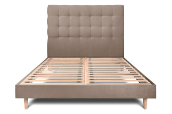 Lit 160x200 cm avec Tête de lit capitonnée - Tissu Velours