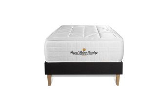 Ensemble Matelas Sommier 90x190 cm - Sommier Noir (déjà monté) - Windsor