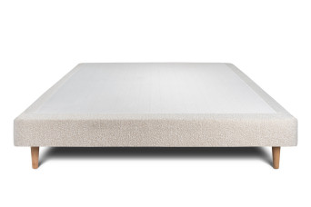 Sommier Tapissier 135x190 cm - H29 cm - Bouclette - Beige clair