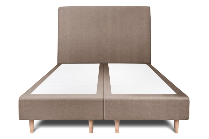 Lit 2x90x200 cm avec Tête de lit tapissée - Tissu Velours