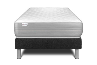 Ensemble Matelas Sommier 90x200 cm - Sommier Noir (en kit) - Vitalmemo