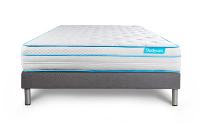 Ensemble Matelas Sommier 160x200 cm - Sommier Gris (déjà monté) - Bodyzone+