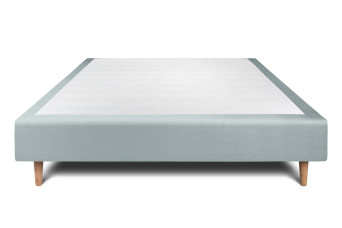 Sommier Tapissier 135x190 cm - H35 cm - Velours - Gris bleuté