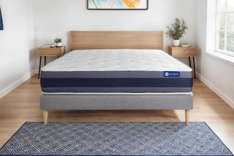 Ensemble Matelas Sommier 200x200 cm - Sommier Gris (en kit) - Actimemo Morpho