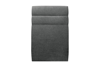Lit 90x190 cm - Sommier tapissier H35 cm + tête de lit à lignes - Tissu Toile natté Gris Anthracite