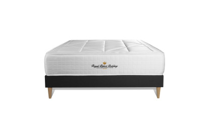 Ensemble Matelas Sommier 160x200 cm - Sommier Noir (déjà monté) - Windsor