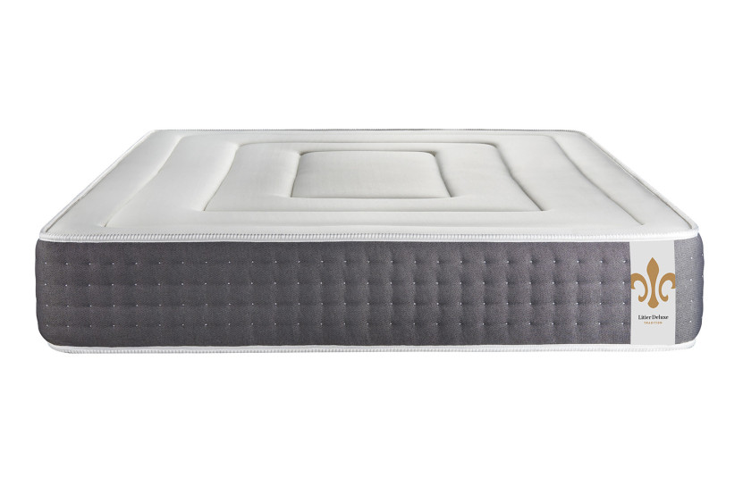 Pack lit complet 160x200 cm - Matelas + Sommier Blanc (en kit) + 2 oreillers + Couette - Vingt-Six