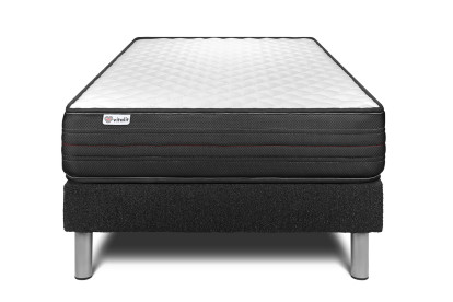 Ensemble Matelas Sommier 90x200 cm - Sommier Noir (en kit) - Vitalpower
