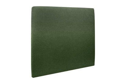 Lit 140x190 cm - Sommier tapissier H35 cm + tête de lit tapissée - Tissu Toile natté Vert Kaki