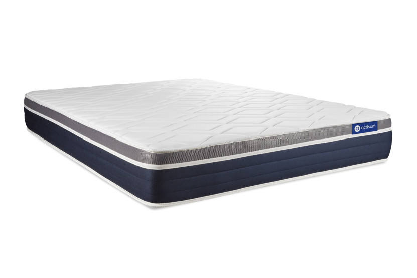 Ensemble Matelas Sommier 120x200 cm - Sommier Blanc (en kit) - Actiflex Confort