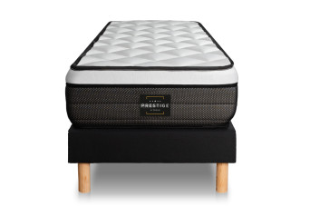 Ensemble Matelas Sommier 90x200 cm - Sommier Noir (déjà monté) - Suite