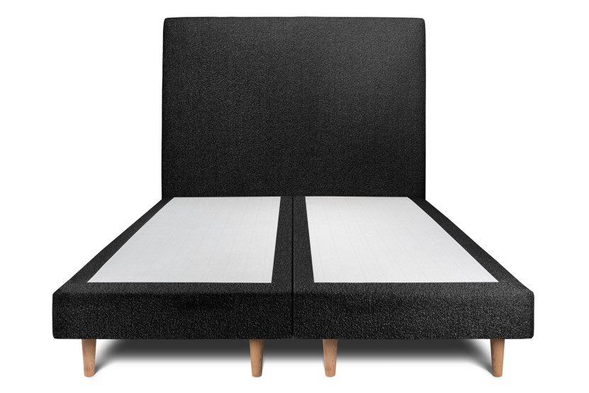 Lit 2x80x200 cm avec Tête de lit tapissée - Tissu Bouclette