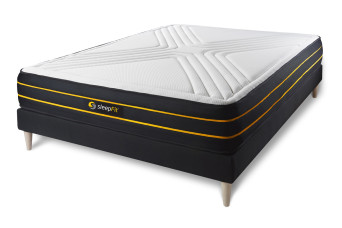Ensemble Matelas Sommier 180x200 cm - Sommier Noir (en kit) - Ultra