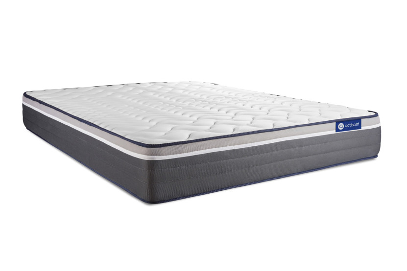 Ensemble Matelas Sommier 120x190 cm - Sommier Gris (en kit) - Actiflex Plus