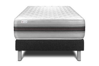 Ensemble Matelas Sommier 90x190 cm - Sommier Noir (déjà monté) - Vitalmemo Back