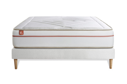 Ensemble Matelas Sommier 160x200 cm - Sommier Blanc (en kit) - Le Paisible