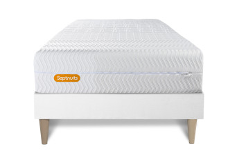 Ensemble Matelas Sommier 90x190 cm - Sommier Blanc (en kit) - Memo Bio