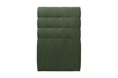 Lit 90x200 cm - Sommier tapissier H35 cm + tête de lit capitonnée - Tissu Toile natté Vert Kaki