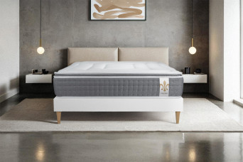 Ensemble Matelas Sommier 140x190 cm - Sommier Blanc (en kit) - Vingt-Six PLUS