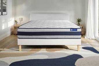 Ensemble Matelas Sommier 200x200 cm - Sommier Blanc (en kit) - Actilatex Ergo