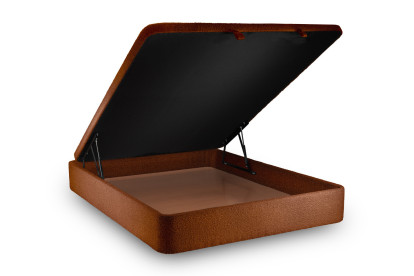 Sommier Coffre 160x200 cm - Bouclette - Terracotta