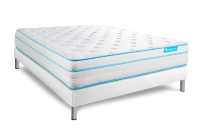 Ensemble Matelas Sommier 160x200 cm - Sommier Blanc (en kit) - BodyMax