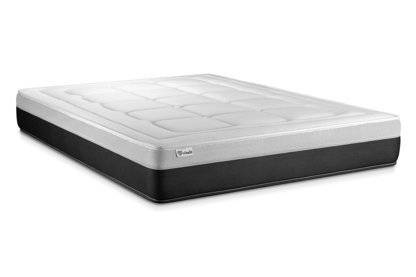 Ensemble Matelas Sommier 140x200 cm - Sommier Noir (en kit) - Vital Form
