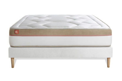 Ensemble Matelas Sommier 160x200 cm - Sommier Blanc (déjà monté) - Le Cosy