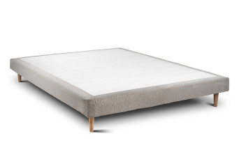 Sommier Tapissier 140x200 cm (déjà monté) - Bouclette - Beige Clair